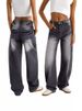 Relaxed Fit High Waist Wide Leg Jeans For Women - Vintage Washed Denim Pants With Stretch Comfort, Streetwear Style, Plus Size Friendly_mkmklike.com