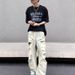 Men's Clothing Washed Old Design Dirty Ripped Jeans Loose Wide Leg Heavy High Street Handsome Pants_mkmklike.com