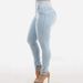 High Waist Skinny Jeans Women's Fashion Trendy Hip Lifting Washed Solid Color European American plus Size Cross Border Elasticity Denim_mkmklike.com