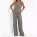 Women's Clothing new fashion vest trousers collage stitching cotton and linen casual suit_mkmklike.com