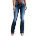 Women's Slim Fit Stretch Denim Jeans – High Waist Comfortable Casual Jeans With Embroidery Detail_mkmklike.com