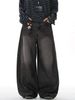 Men's Clothing Men's Black Wide Leg Retro Jeans Street Style Loose Fit American Clothing For Formal & Casual_mkmklike.com