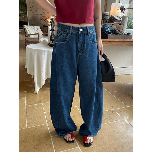 ICC Spring New High-Style Dark Blue Scythe Pants With Unique Pockets For Women 10643_mkmklike.com