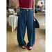 ICC Spring New High-Style Dark Blue Scythe Pants With Unique Pockets For Women 10643_mkmklike.com