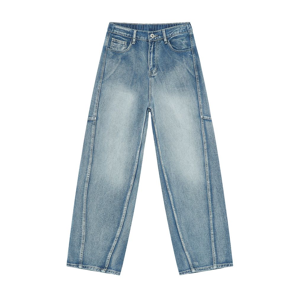 Men's Clothing 2025 New Arrivals Blue American Multi Layered Scimitar Style Loose Denim Pants Men's Trend_mkmklike.com