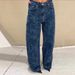 Women's High-Waisted Flared Jeans With Vintage Print - Stretch Denim For Retro Street Style (S/M/L)_mkmklike.com