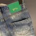 Men's Clothing Summer Ripped Denim Shorts Men's Trendy Brand Handsome Casual Straight Shorts Light Blue Ripped Shorts_mkmklike.com