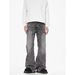 Retro Cleanfit Washed Distressed Jeans Slightly Flared Loose Straight Leg Pants For Men And Women Floor Length Trendy Denim_mkmklike.com