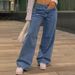 Women's Fashion Retro Straight Pants Loose Street Style Denim Pants_mkmklike.com