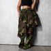 Women's Camouflage Distressed Patchwork Monkey Ripped Straight Leg Jeans Fashion Autumn Winter European American Style LD25251_mkmklike.com