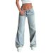 Low-Rise Flared Jeans For Women - Stretchy Wide Leg Denim Pants With High Elasticity (Light Blue)_mkmklike.com