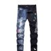 Men's Slim Straight Stretch Denim Jeans With Intricate Embroidery - Hip Hop Streetwear Fashion For Trendy Urban Style_mkmklike.com