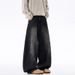 Men's Clothing & Archer0603 & Autumn/Winter Street Style Japanese Retro Distressed Trendy Wide Leg Patchwork Versatile Straight Leg Jeans For Men_mkmklike.com