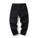 New Large Size Men's Pure Black Loose Small Scimitar Pants Men's Plus Fat Plus Size Harlan Simple Jeans Men_mkmklike.com