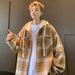 British Style Hooded Jacket Men, Autumn Plus Size, Loose Casual Chic Workwear Coat For Big And Tall Men_mkmklike.com