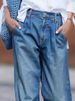 K Jeans, Women's High Waisted Slimming Wide Leg Pants, Loose Floor Pants, Denim Pants_mkmklike.com
