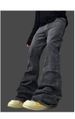 Retro Washed High-Waisted Flared Jeans Vintage Ripped Denim Water Wave Stitching Stacked Hem Unisex Y2K Revival Streetwear_mkmklike.com