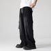 Men's Clothing new high street wide leg casual long trousers washed retro big pocket workwear jeans men autumn_mkmklike.com