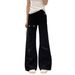 Black Flared Workwear Jeans For Men And Women, New Design, Loose Fit, High-waisted Bell-bottom Pants_mkmklike.com