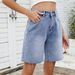 Women's Clothing Washed Straight Casual Edge Denim Shorts Women's Trend_mkmklike.com