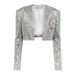 Women's clothing celebrity style sequin badge quality top cardigan jacket + suspender dress_mkmklike.com