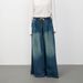 Women's Retro American Wide Leg Jeans Drawstring Loose Casual Pants for Comfortable Fit_mkmklike.com