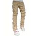 New High Street Patch Hole Jeans Men's Loose American Retro Straight Long Trousers Trend_mkmklike.com