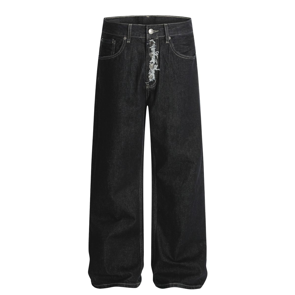 "Vintage American High Street Denim Jeans For Men & Women - Classic Loose Fit With Cowhide Metal Buckle Design"_mkmklike.com