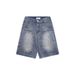 Washed Distressed Patchwork Denim Shorts Loose Fit Straight Leg Low Waist Blue Summer Fashion_mkmklike.com