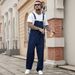 Men's Denim Overalls, Washed Casual Jumpsuit With Adjustable Straps, Streetwear Baggy Fit For Daily Wear_mkmklike.com