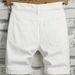 Men's Clothing Denim Shorts Thin White Ripped Mid Length Pants Five Point Jeans_mkmklike.com