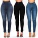 Women's Clothing High Waist Elastic Fashion Slim Hip Jeans Skinny Pants_mkmklike.com