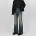 "Vintage Distressed Flared Jeans For Men - Relaxed Fit Retro Denim Pants With Artisan Washes & Subtle Bell Bottoms, 90s Inspired High Street Style"_mkmklike.com