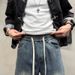 Men's Vintage Washed Denim Jeans – Relaxed Straight-Leg Retro Pants With Faded Ombre & Curved Hem, Classic Casual Trousers For Everyday Wear_mkmklike.com