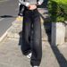 2025 Spring And Autumn New Style Blue-Grey Vintage Women's Jeans, Versatile Loose Wide-Leg Draped Floor-Length Pants In_mkmklike.com