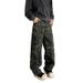 American Vibe Deconstruction Splicing Camouflage Workwear Jeans Men Trendy Brand Loose Straight Leg High Street_mkmklike.com