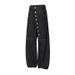 Men's Clothing Trendy Denim Cargo Pants Hip Hop Style Slanted Button Closure Loose Wide Leg Design_mkmklike.com