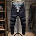 2024 New Elastic Waist Sports Jeans Men's Casual Fattened Plus Size American Straight Jeans Men's Trend_mkmklike.com