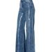 Women's High-Waisted Flared Jeans With Sparkling Sequins – Vintage Washed Wide Leg Pants For Effortless Elegance_mkmklike.com