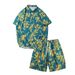 Men's Hawaiian Style Shirt Suit Plus Size Vacation Casual Short-Sleeved Shorts Beach Flower Shirt_mkmklike.com