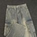 Men's Vintage Workwear Jeans – Distressed Relaxed-Fit Cargo Denim Pants With Multi-Pockets (S-3XL, Washed Blue)_mkmklike.com