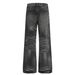 Men's High-Street Black Distressed Bootcut Jeans With Cat Whisker Design – Stylish & Slimming Fit_mkmklike.com