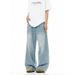 Vintage Washed Light Blue Denim Jeans – Relaxed Straight-Leg High Street Pants For Men (S-XXXL, Distressed Finish, Unisex Streetwear Staple)_mkmklike.com