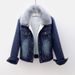 Chicco Japanese Retro Denim Jacket For Women, Autumn 2025 New Design, Lamb Wool Casual Winter Cotton Coat_mkmklike.com