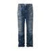 Unisex Distressed Straight-Leg Jeans – Hand-Painted Washed Denim With Artisan Rips (Dark Blue, 30-36)_mkmklike.com