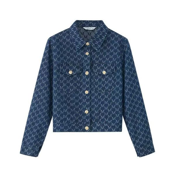 Women's Clothing Women's Denim Jacquard Short Jacket - Chic Floral Print Casual Coat For Autumn_mkmklike.com