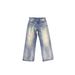 American Heavyweight Blue Bull King Vintage Washed Distressed A-Line Loose Straight Jeans Cleanfit Men's Clothing Denim_mkmklike.com