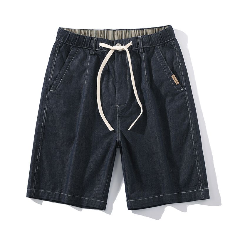 Men's Casual Pants Summer Trendy Korean Style Five Point Denim Shorts Thin Fit_mkmklike.com