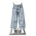 Loose Fitting Straight Leg Ripped Jeans for Men Casual Wide Leg Trousers American High Street Style Drape Paint Dot Design_mkmklike.com