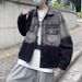 Loom Turn-down Collar Jacket For Men, Autumn Loose Gradient Workwear, Brand, European And American Street Style, Streetwear_mkmklike.com